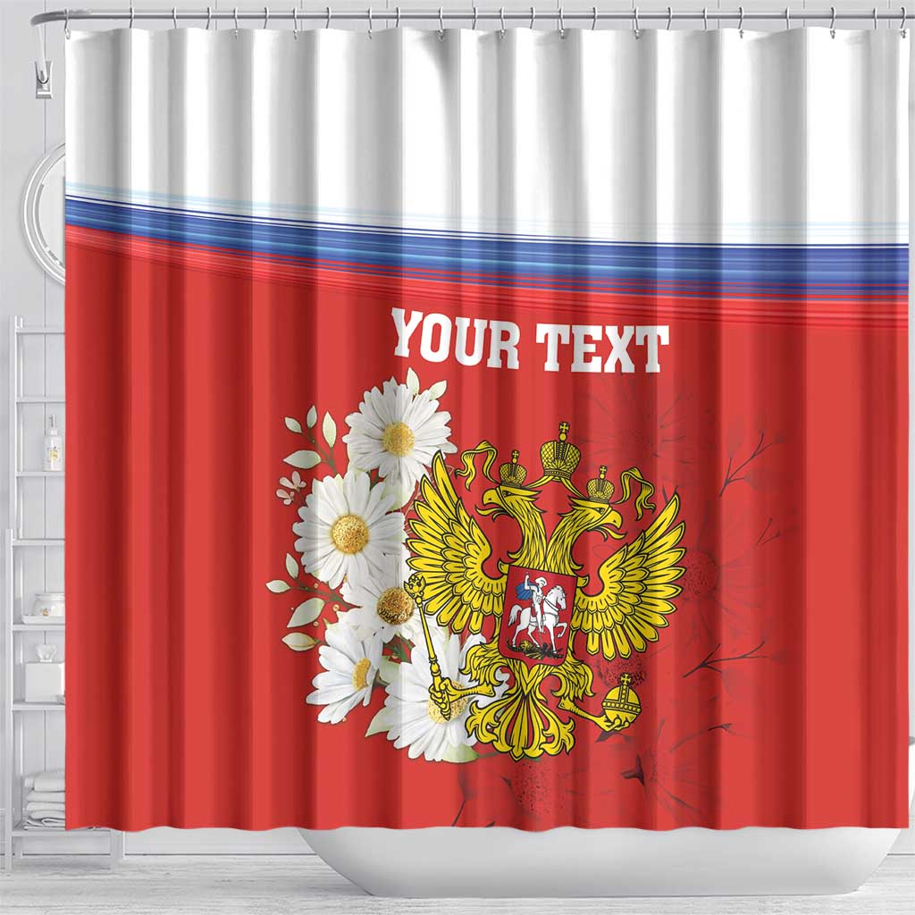 Personalized Russia Shower Curtain Coat Of Arms With Chamomile Flower LT18