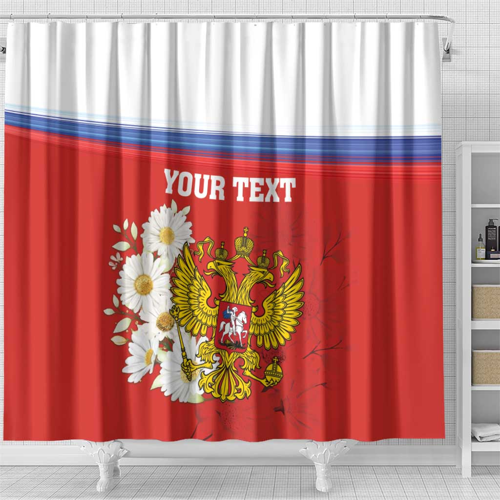 Personalized Russia Shower Curtain Coat Of Arms With Chamomile Flower LT18