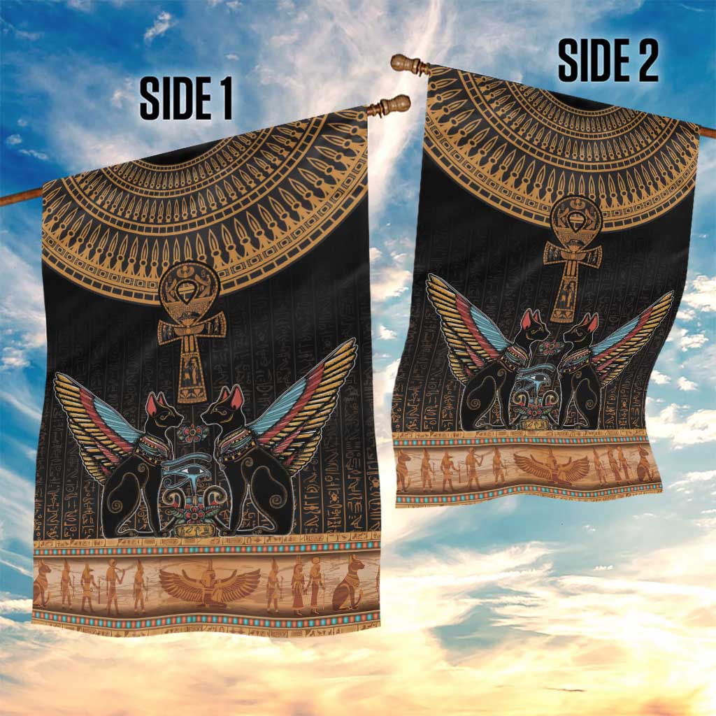 Winged Egypt Cats Garden Flag Hieroglyphs Alphabet Pattern LT18
