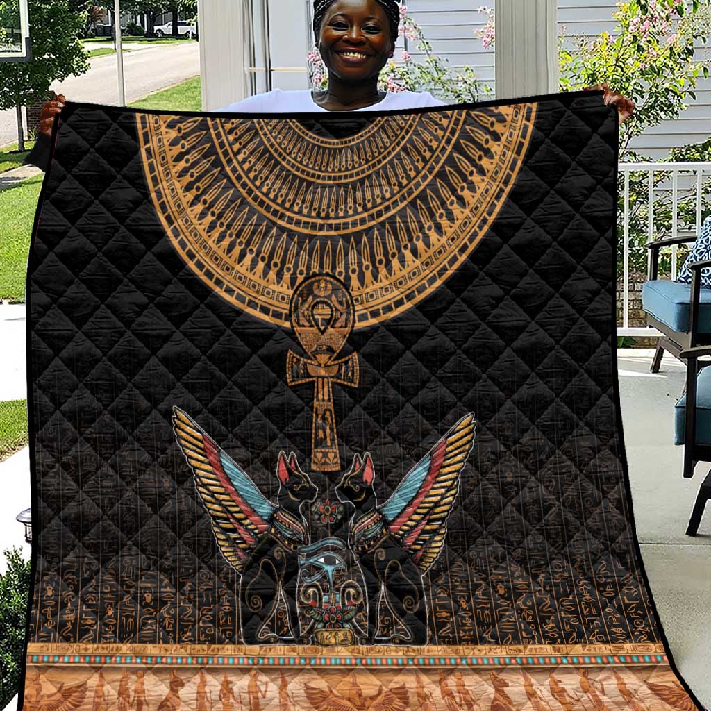Winged Egypt Cats Quilt Hieroglyphs Alphabet Pattern LT18