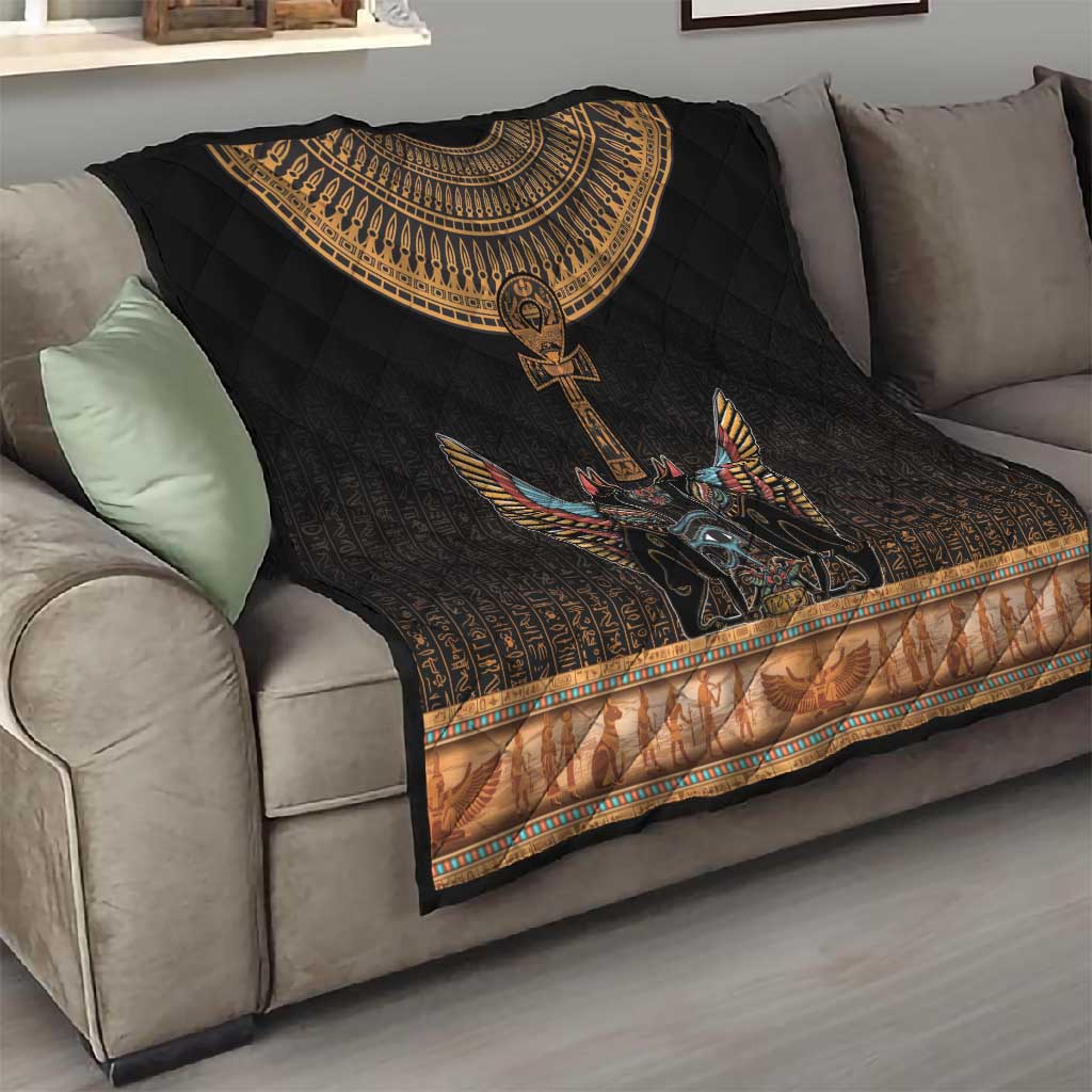 Winged Egypt Cats Quilt Hieroglyphs Alphabet Pattern LT18