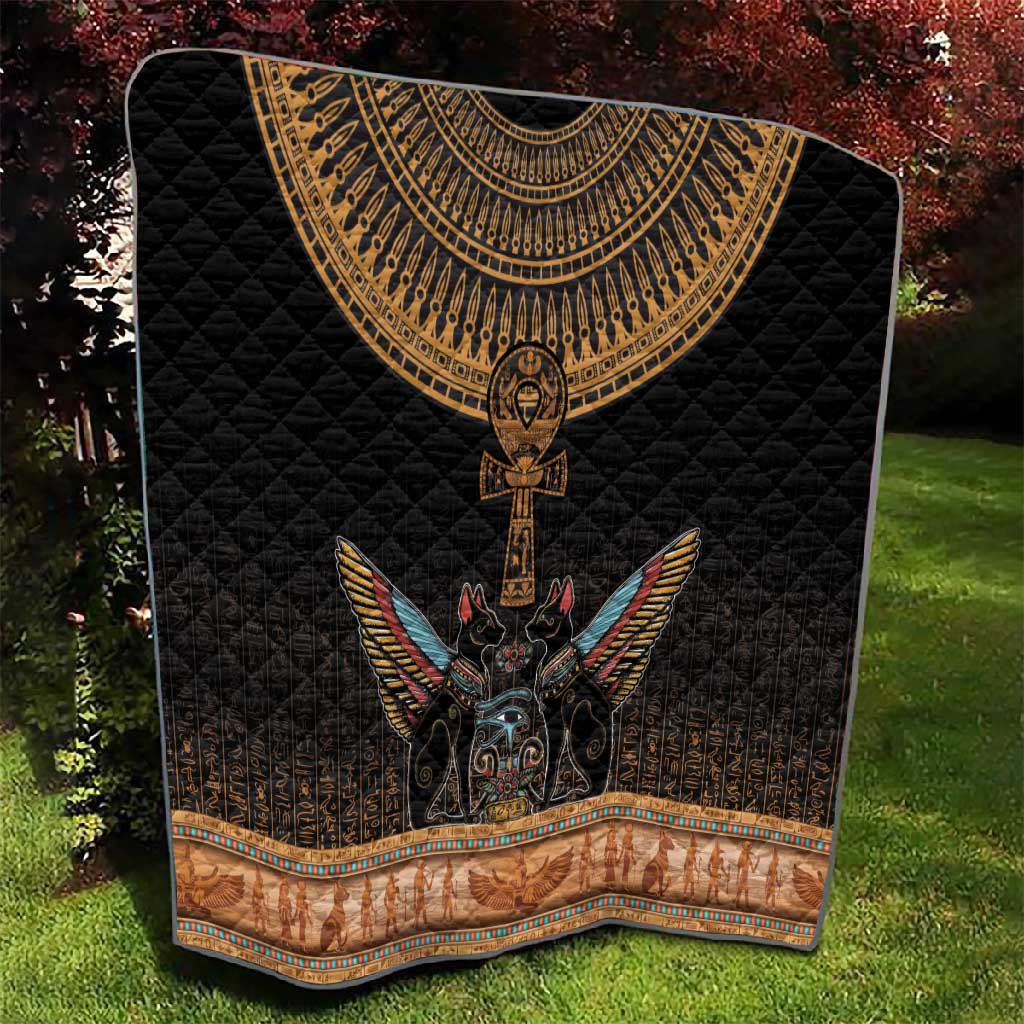 Winged Egypt Cats Quilt Hieroglyphs Alphabet Pattern LT18