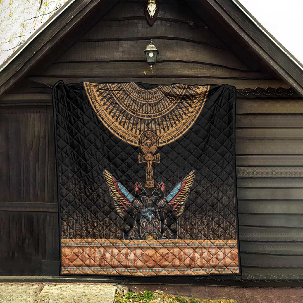 Winged Egypt Cats Quilt Hieroglyphs Alphabet Pattern LT18