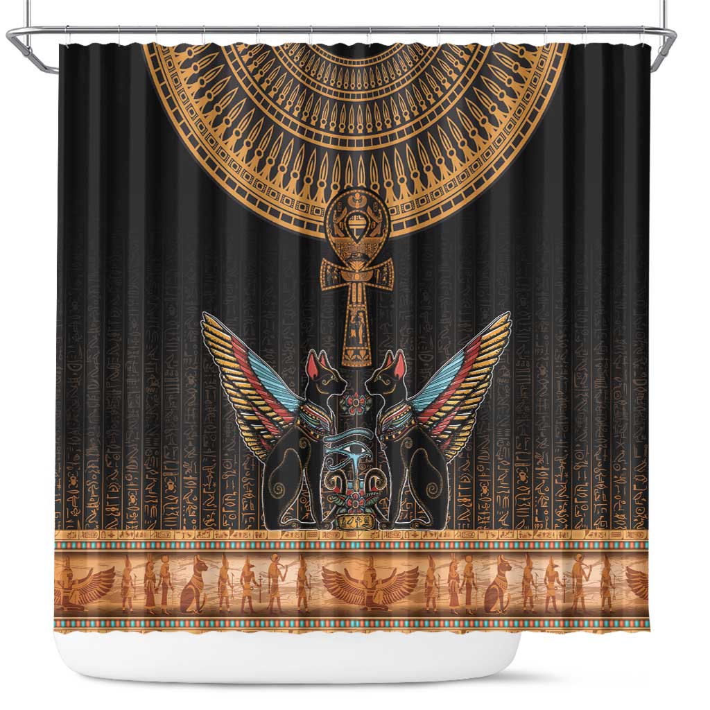 Ankh Egypt Shower Curtain Ankh Egyptian Hieroglyphs Alphabet LT18