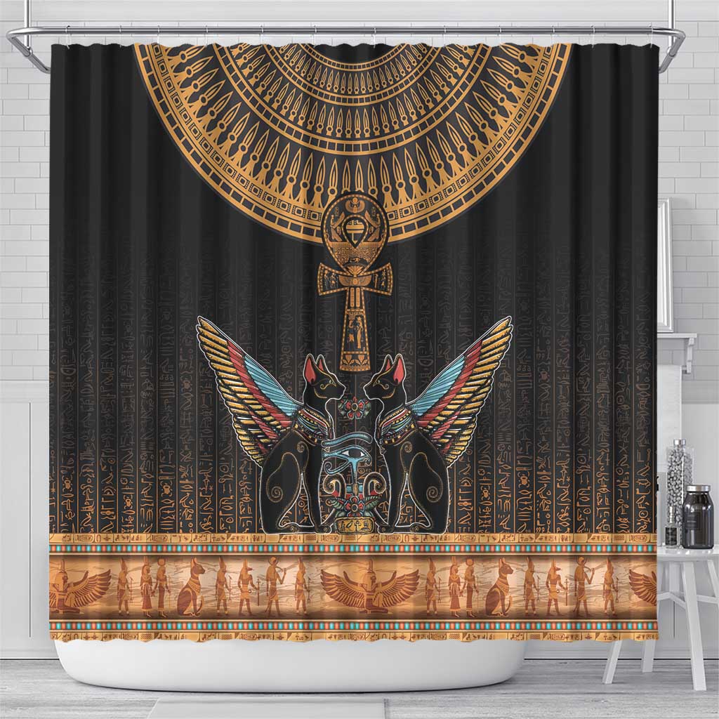Ankh Egypt Shower Curtain Ankh Egyptian Hieroglyphs Alphabet LT18
