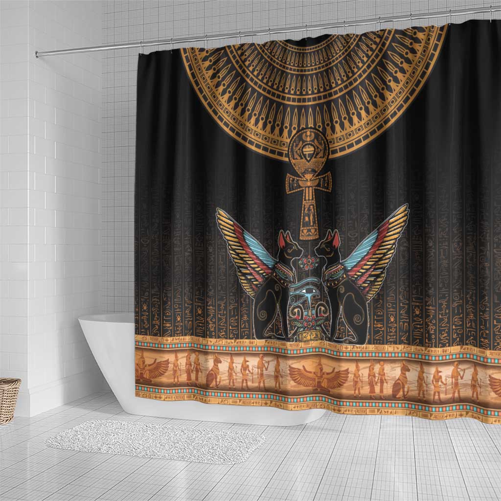 Ankh Egypt Shower Curtain Ankh Egyptian Hieroglyphs Alphabet LT18