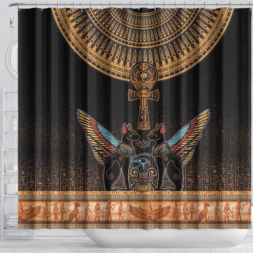 Ankh Egypt Shower Curtain Ankh Egyptian Hieroglyphs Alphabet LT18