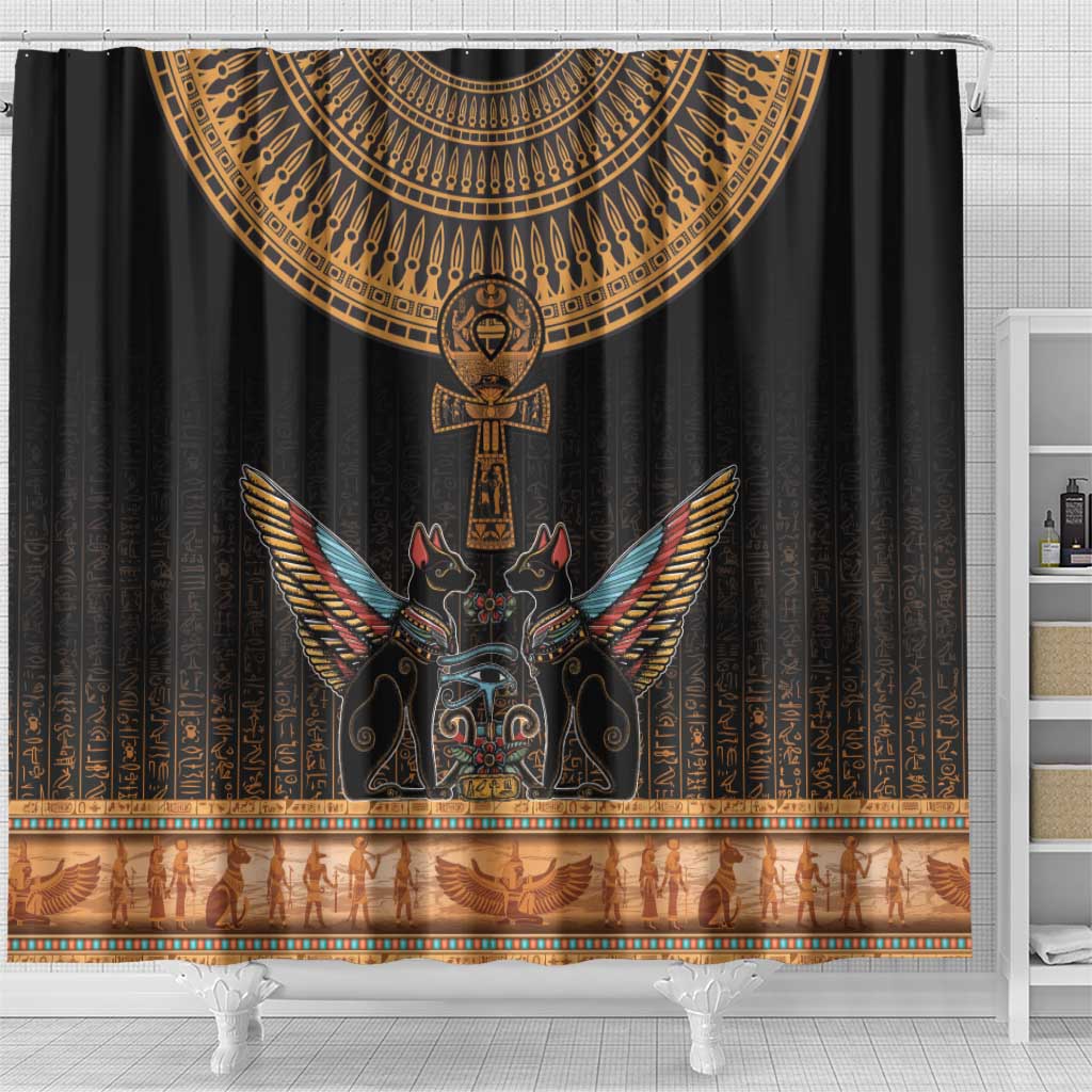 Ankh Egypt Shower Curtain Ankh Egyptian Hieroglyphs Alphabet LT18