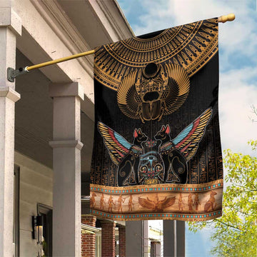Ancient Egypt Scarab Beetle Garden Flag Hieroglyphs Alphabet Pattern LT18