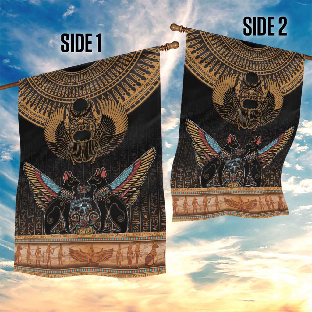 Ancient Egypt Scarab Beetle Garden Flag Hieroglyphs Alphabet Pattern LT18