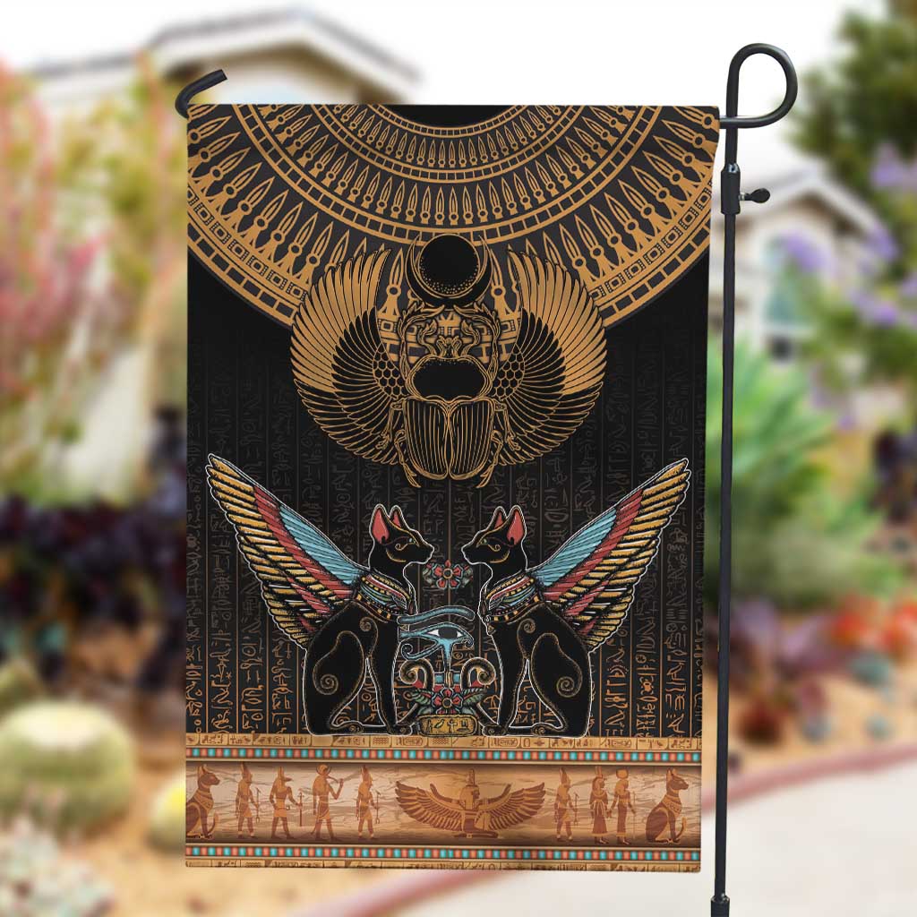 Ancient Egypt Scarab Beetle Garden Flag Hieroglyphs Alphabet Pattern LT18