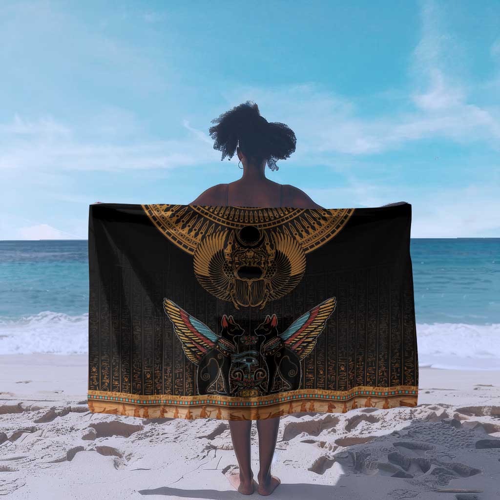 Ancient Egypt Scarab Beetle Sarong Hieroglyphs Alphabet Pattern LT18