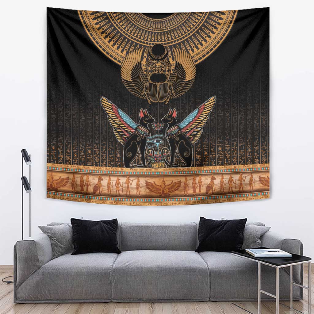 Ancient Egypt Scarab Beetle Tapestry Hieroglyphs Alphabet Pattern LT18