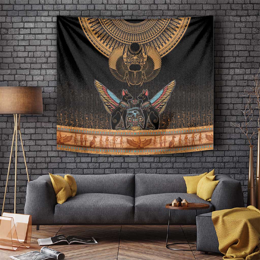 Ancient Egypt Scarab Beetle Tapestry Hieroglyphs Alphabet Pattern LT18