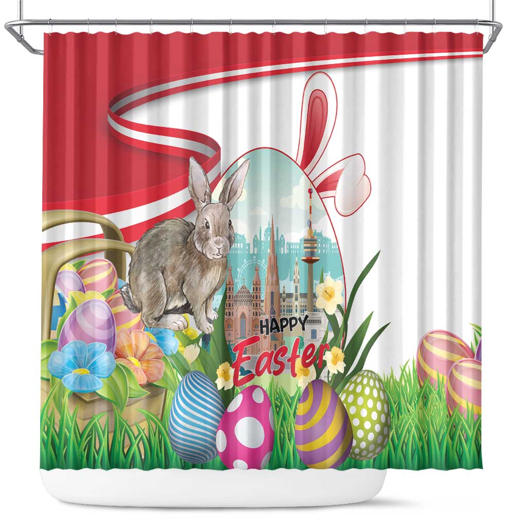 Happy Easter Austria Shower Curtain Easter Eggs With St. Stephen's Cathedral LT18