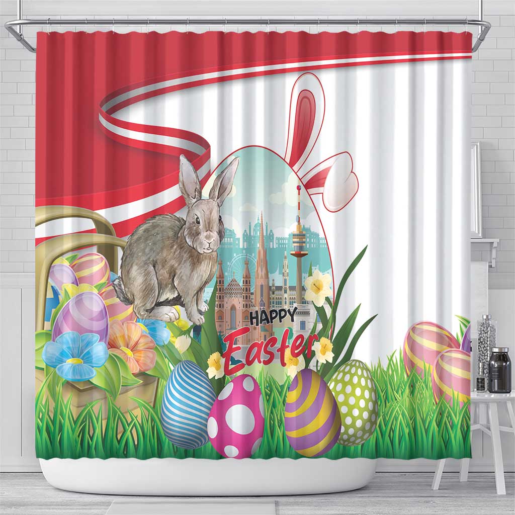 Happy Easter Austria Shower Curtain Easter Eggs With St. Stephen's Cathedral LT18