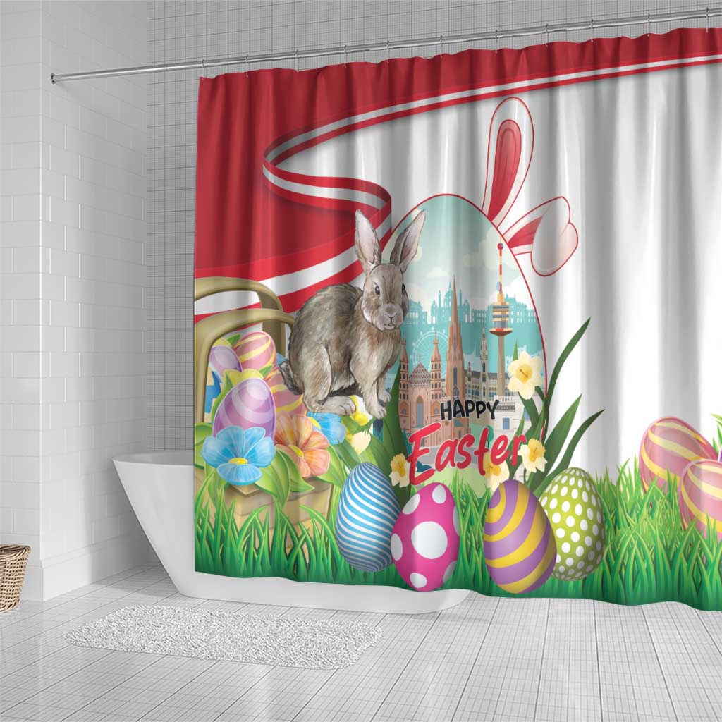 Happy Easter Austria Shower Curtain Easter Eggs With St. Stephen's Cathedral LT18