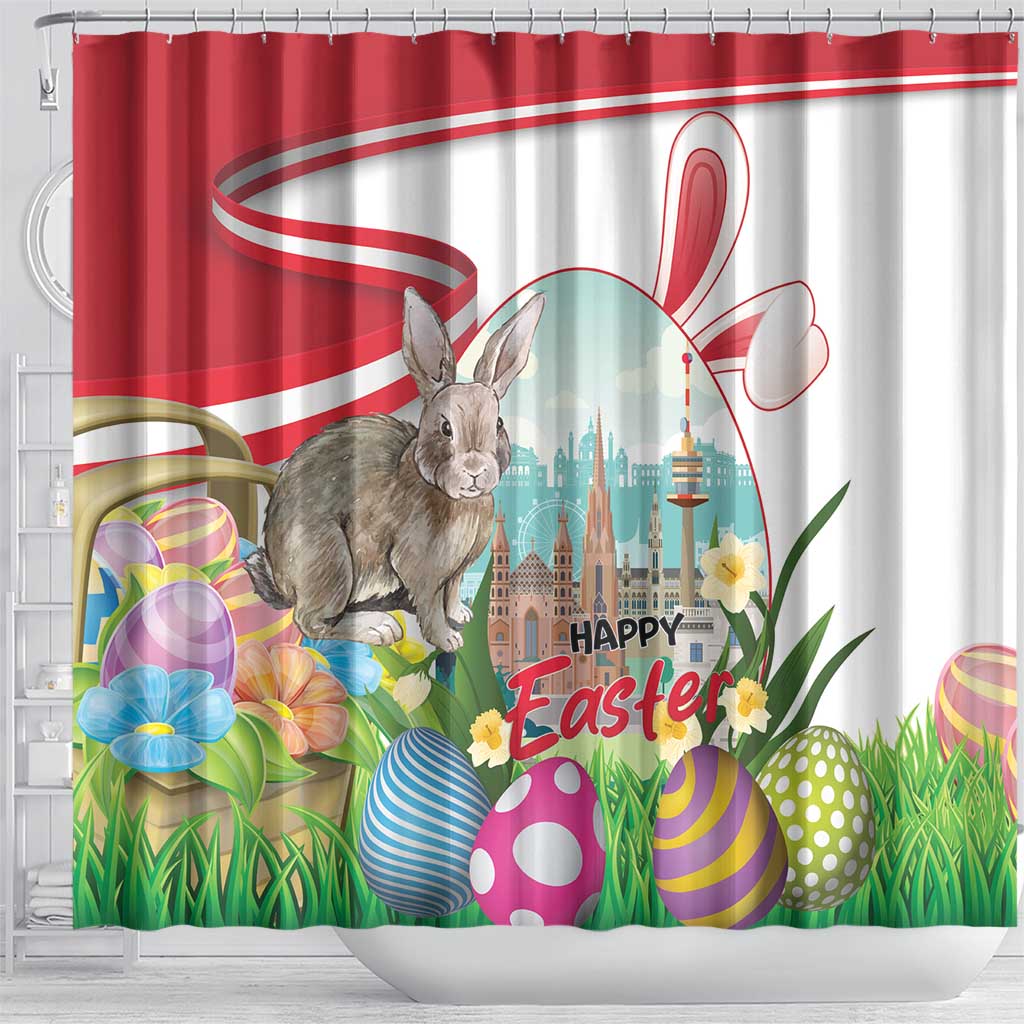 Happy Easter Austria Shower Curtain Easter Eggs With St. Stephen's Cathedral LT18