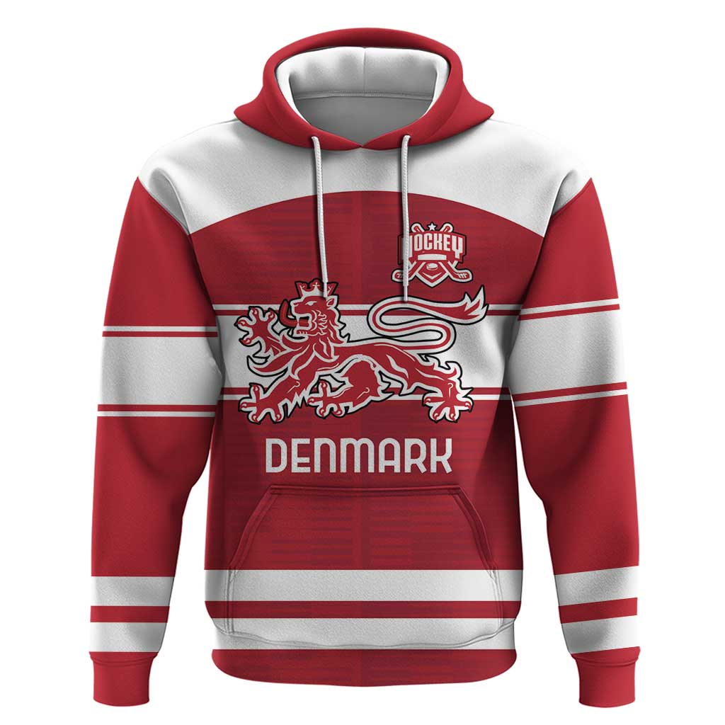 Custom Denmark Hockey Hoodie Danish Lions LT18