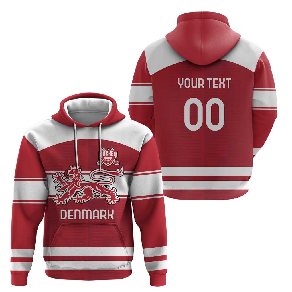 Custom Denmark Hockey Hoodie Danish Lions LT18