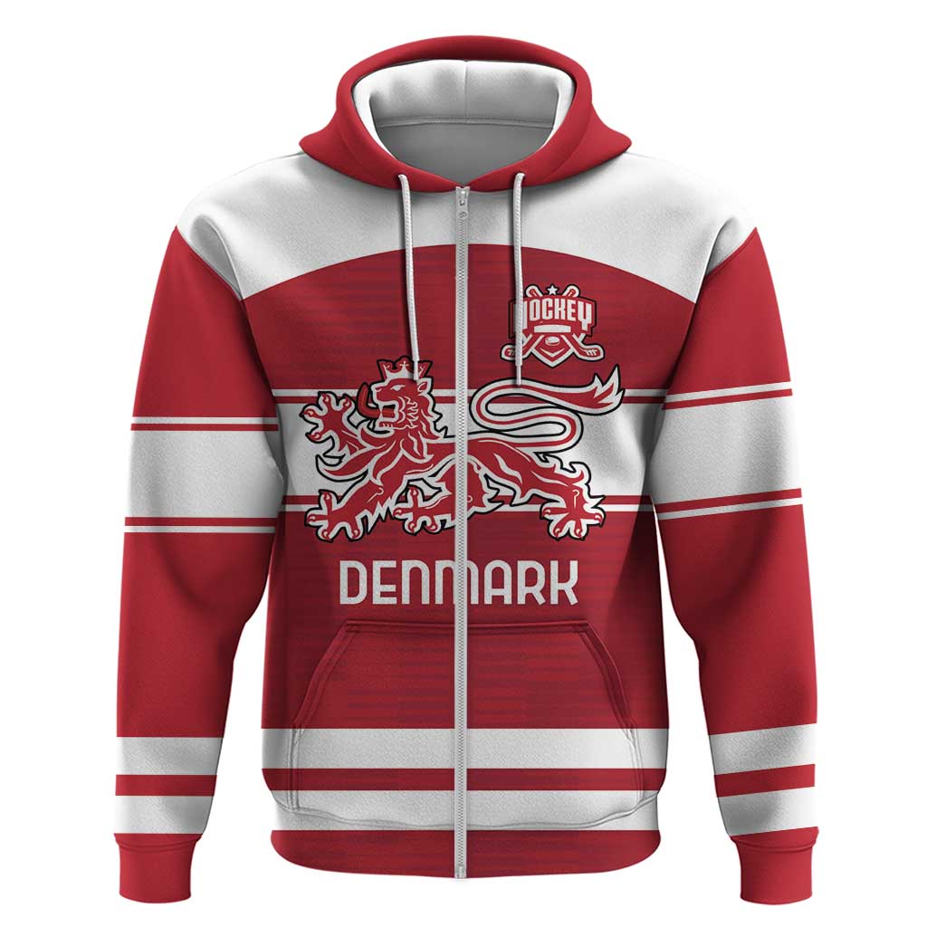 Custom Denmark Hockey Hoodie Danish Lions LT18