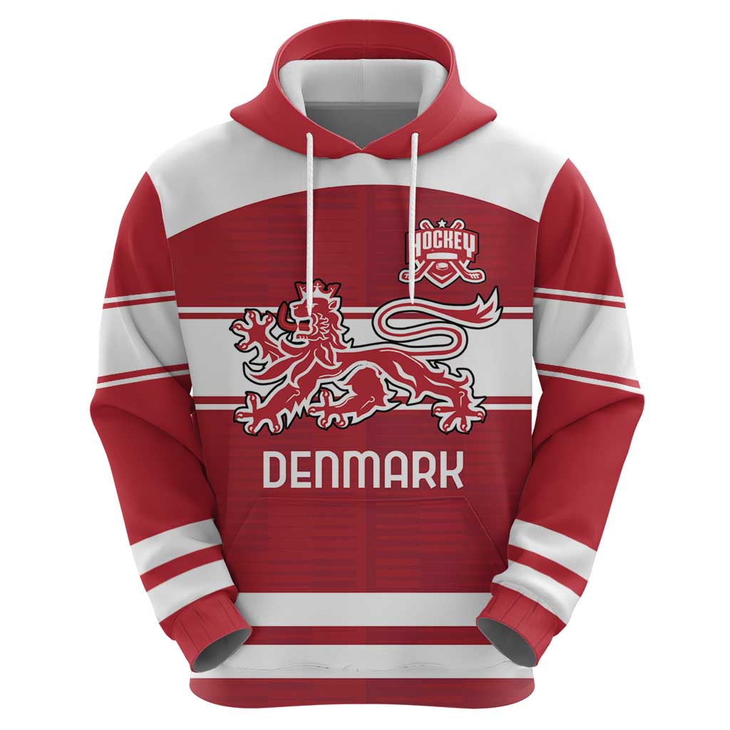 Custom Denmark Hockey Hoodie Danish Lions LT18