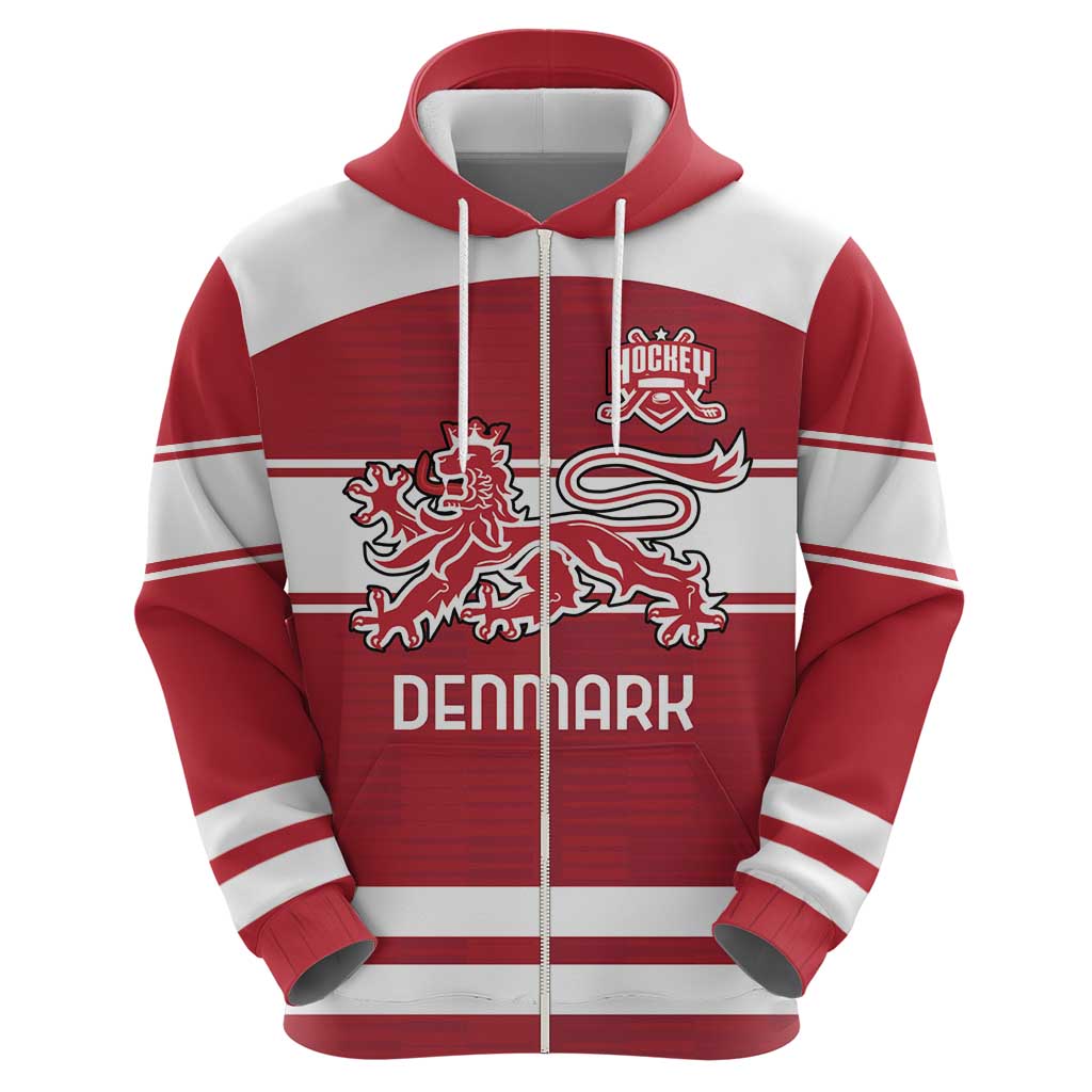 Custom Denmark Hockey Hoodie Danish Lions LT18