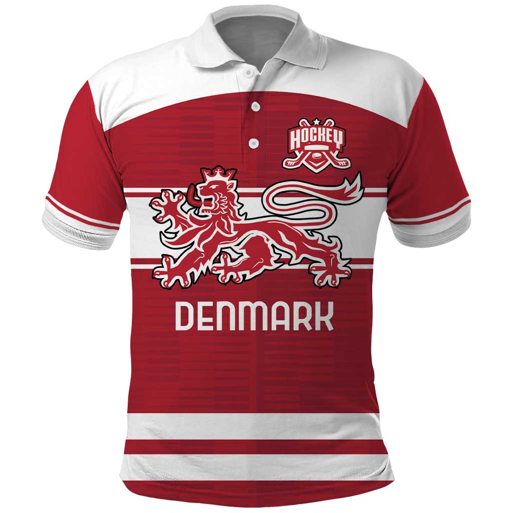 Custom Denmark Hockey Polo Shirt Danish Lions LT18
