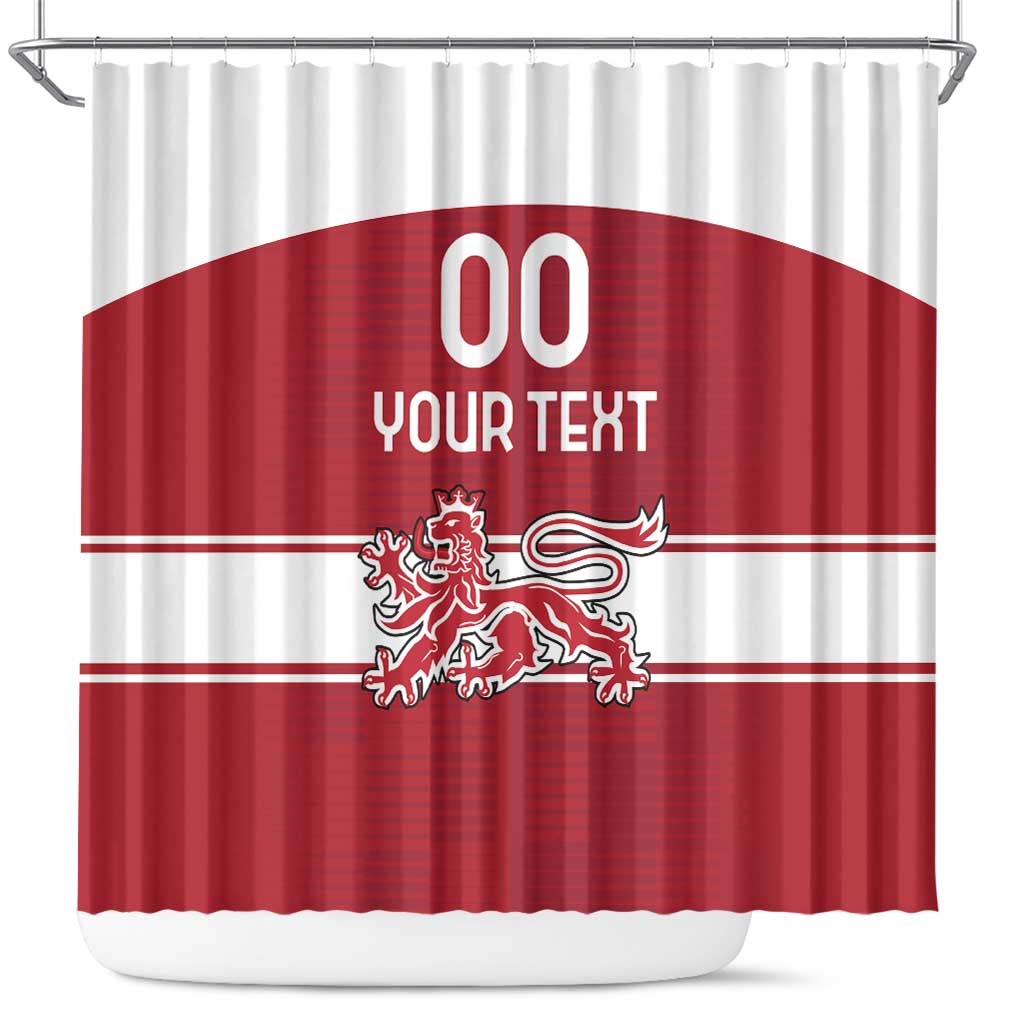 Custom Denmark Hockey Shower Curtain Danish Lions LT18