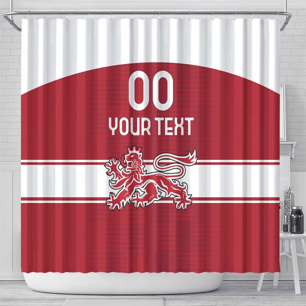 Custom Denmark Hockey Shower Curtain Danish Lions LT18