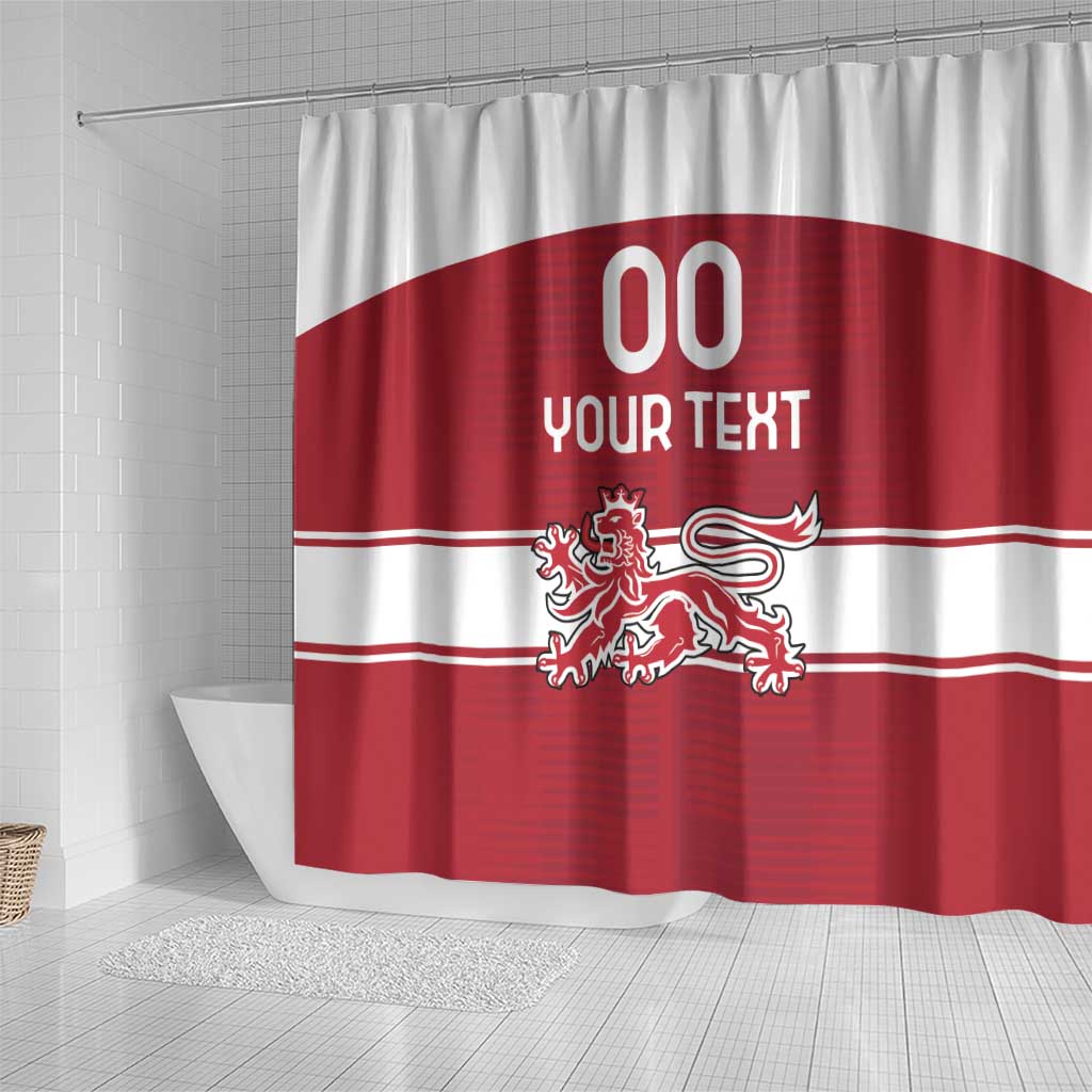Custom Denmark Hockey Shower Curtain Danish Lions LT18