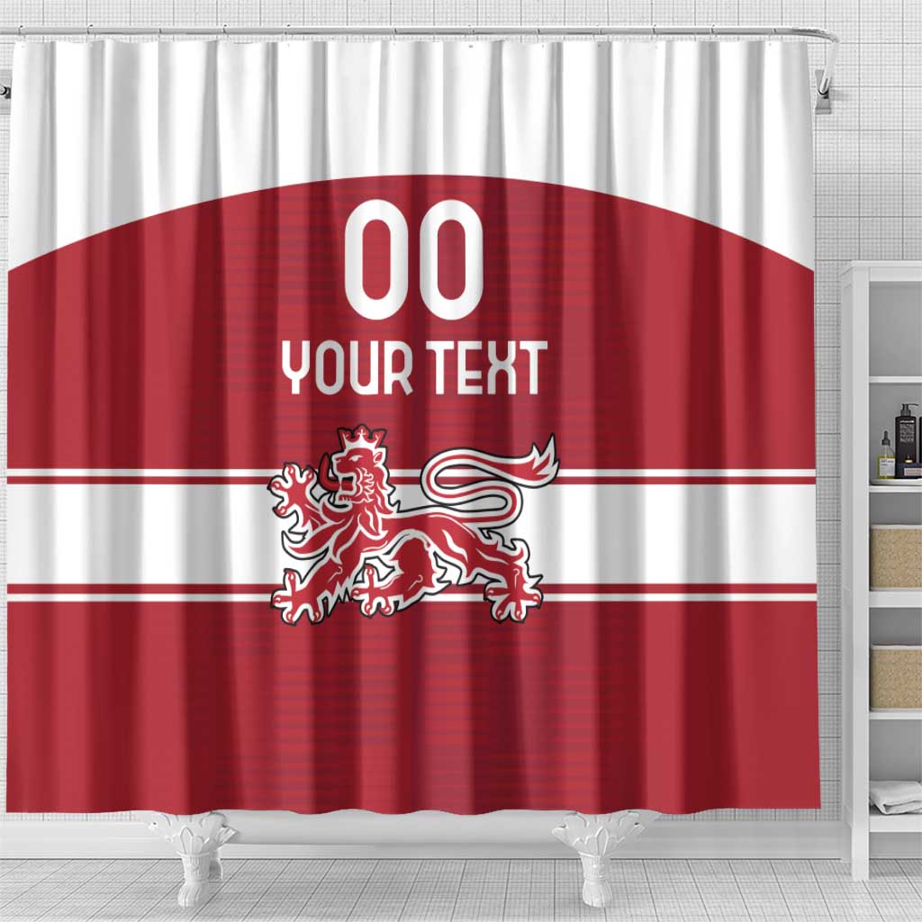 Custom Denmark Hockey Shower Curtain Danish Lions LT18