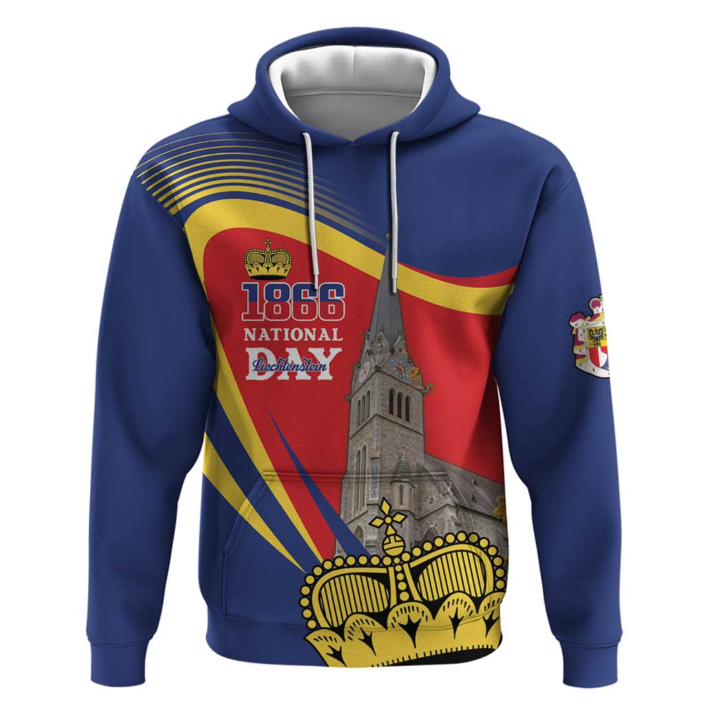 Liechtenstein National Day 1866 Hoodie Gold Crown Vaduz Cathedral LT18