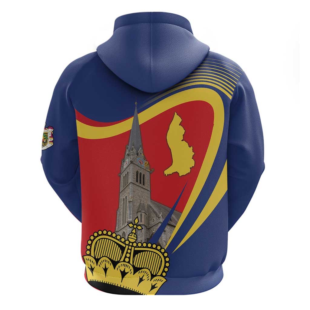 Liechtenstein National Day 1866 Hoodie Gold Crown Vaduz Cathedral LT18