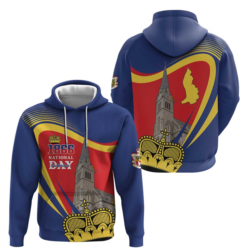 Liechtenstein National Day 1866 Hoodie Gold Crown Vaduz Cathedral LT18