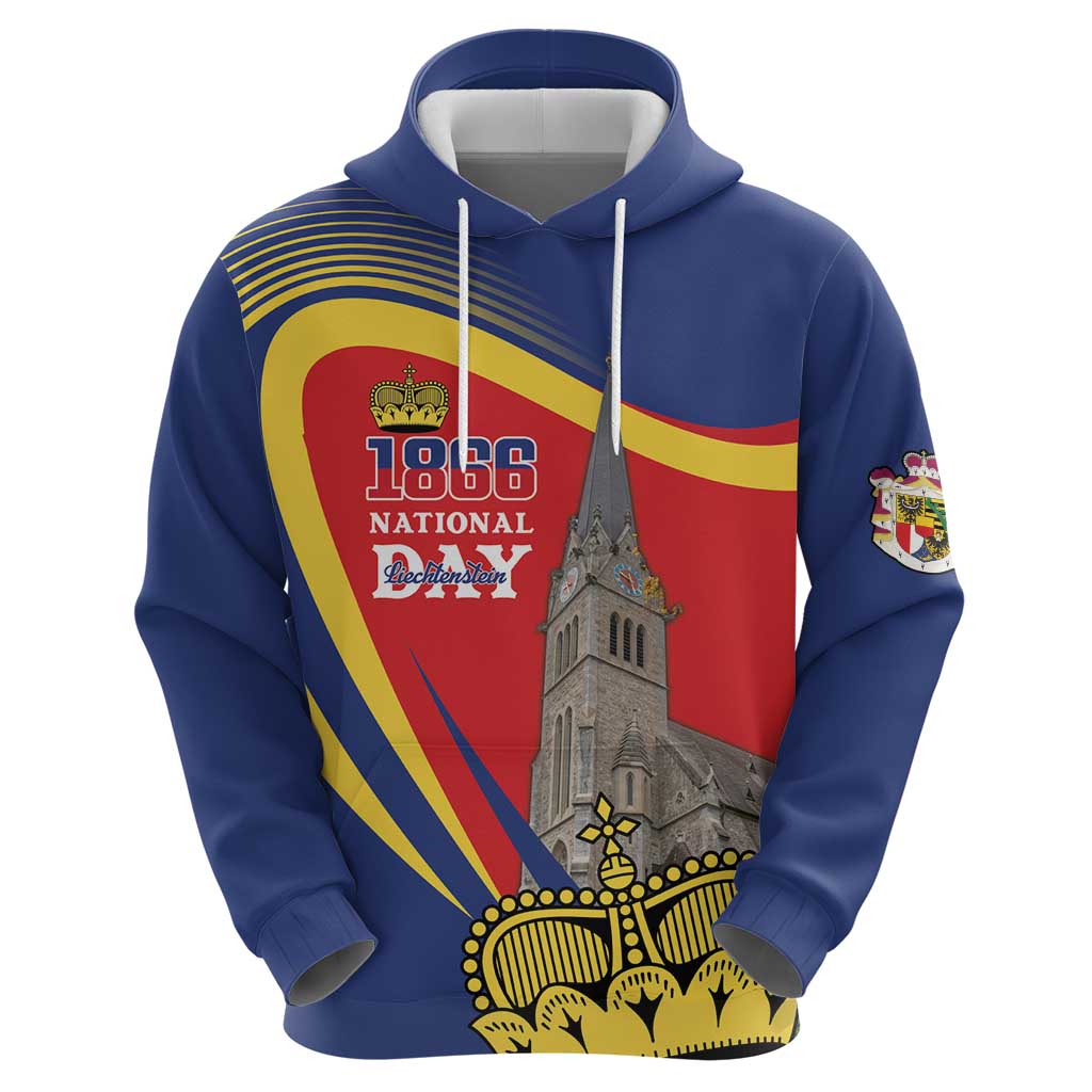 Liechtenstein National Day 1866 Hoodie Gold Crown Vaduz Cathedral LT18
