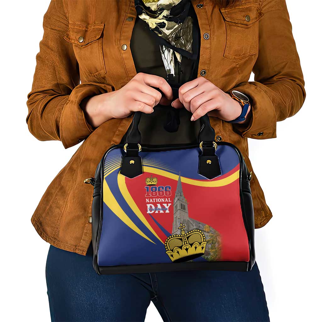 Liechtenstein National Day 1866 Shoulder Handbag Gold Crown Vaduz Cathedral LT18