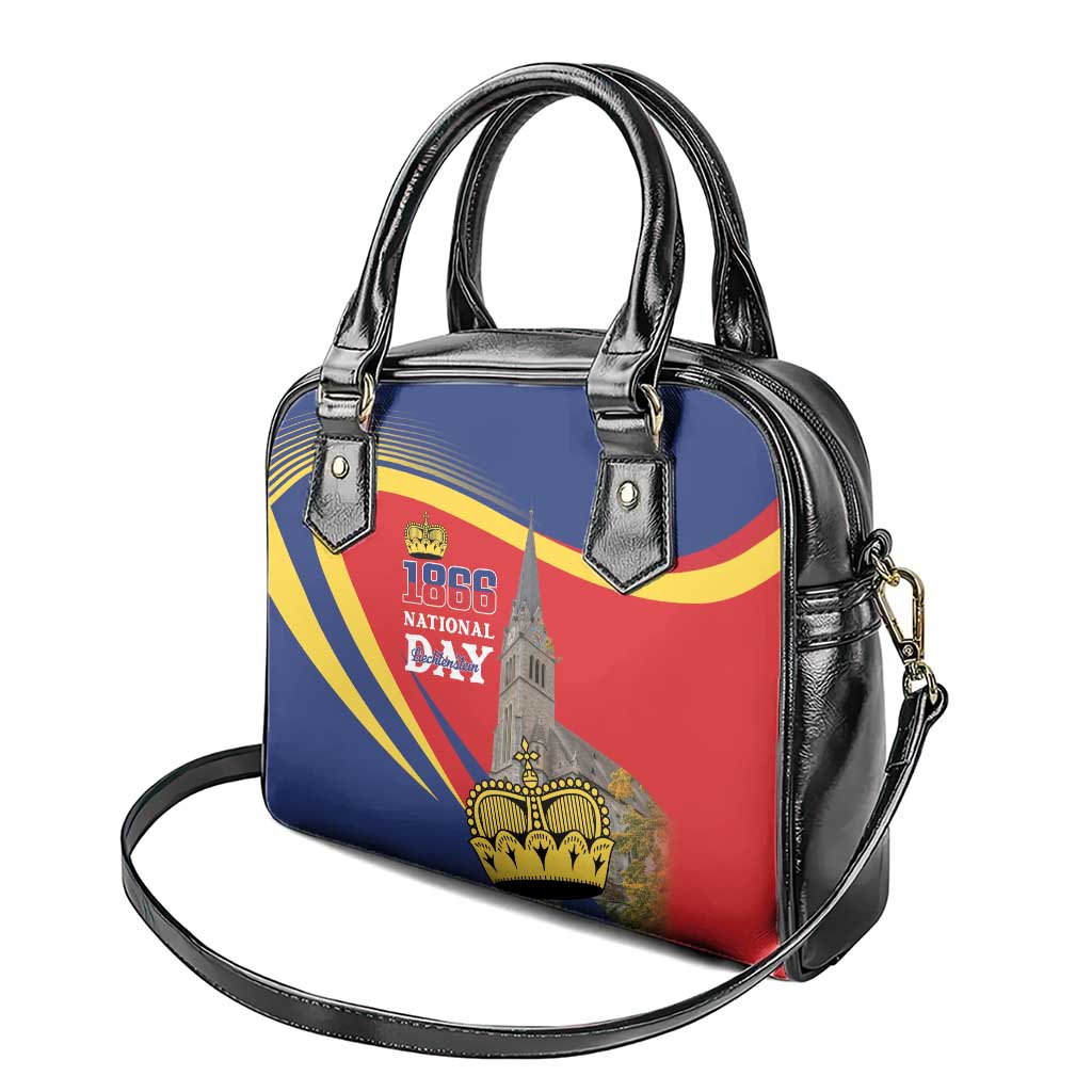 Liechtenstein National Day 1866 Shoulder Handbag Gold Crown Vaduz Cathedral LT18