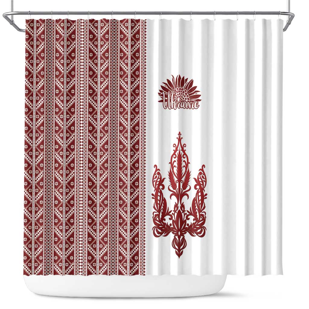 Ukraine Vyshyvanka Pattern Shower Curtain Ukrainian Trident LT18