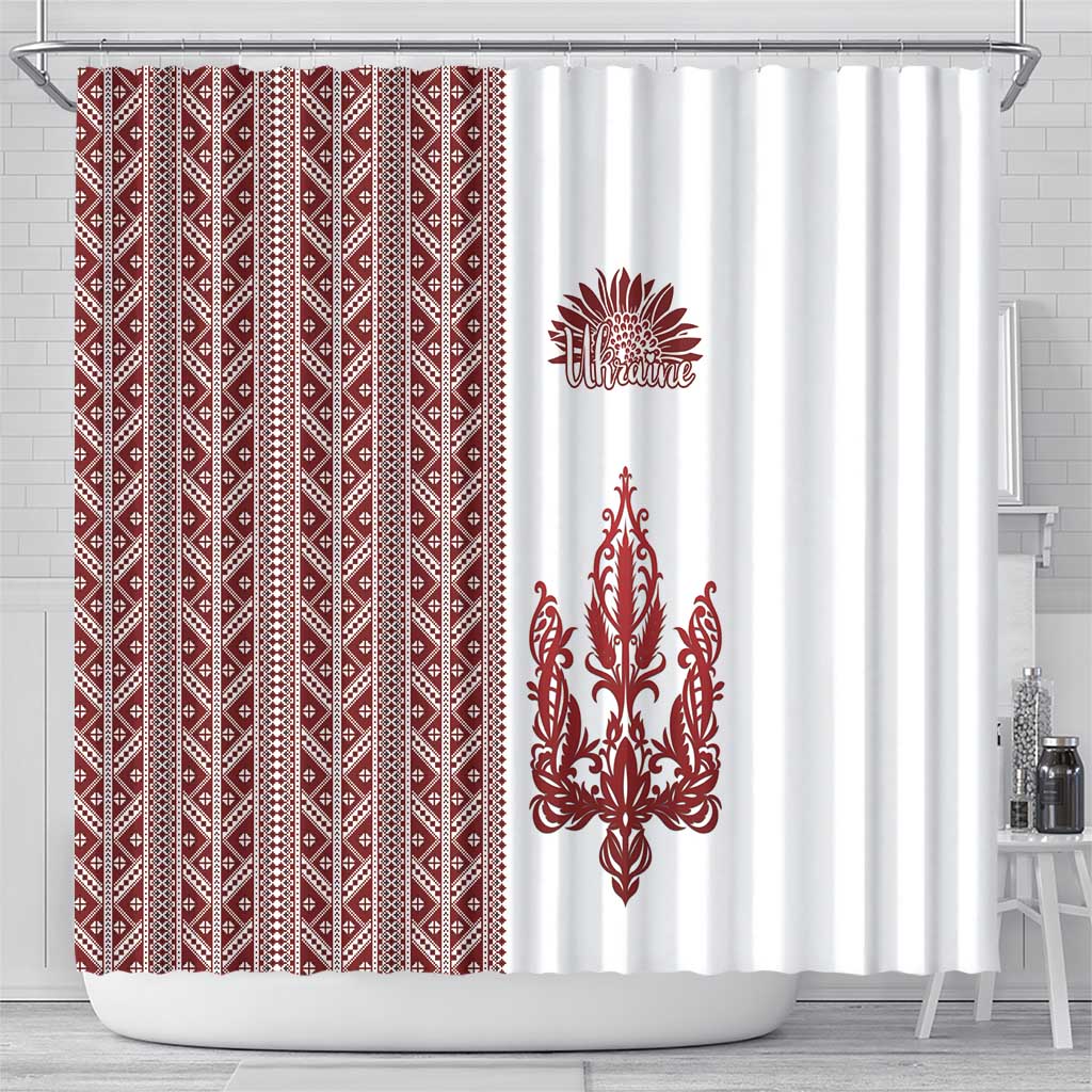 Ukraine Vyshyvanka Pattern Shower Curtain Ukrainian Trident LT18