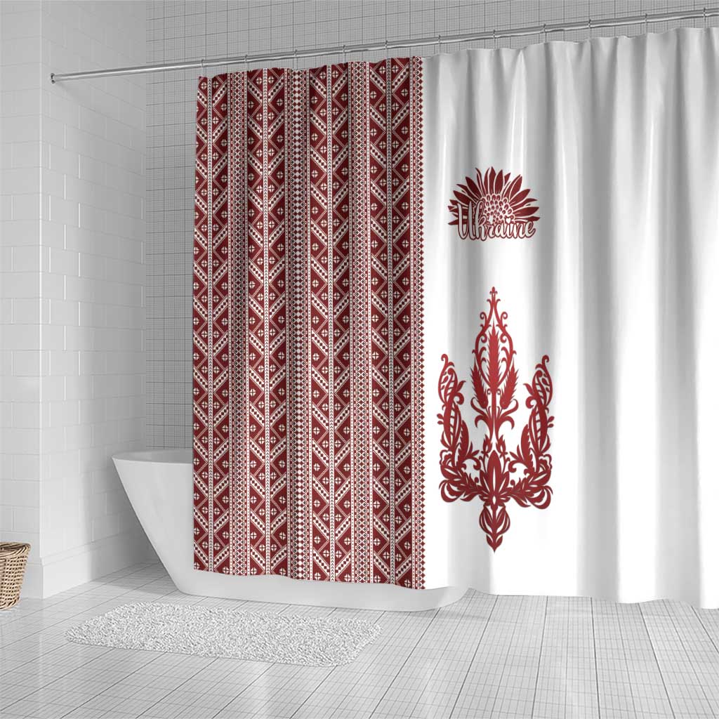 Ukraine Vyshyvanka Pattern Shower Curtain Ukrainian Trident LT18