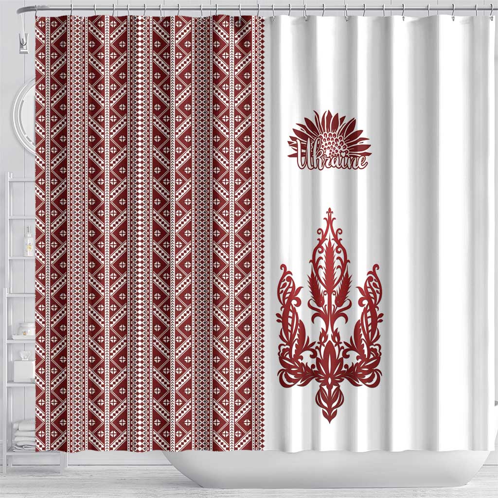 Ukraine Vyshyvanka Pattern Shower Curtain Ukrainian Trident LT18