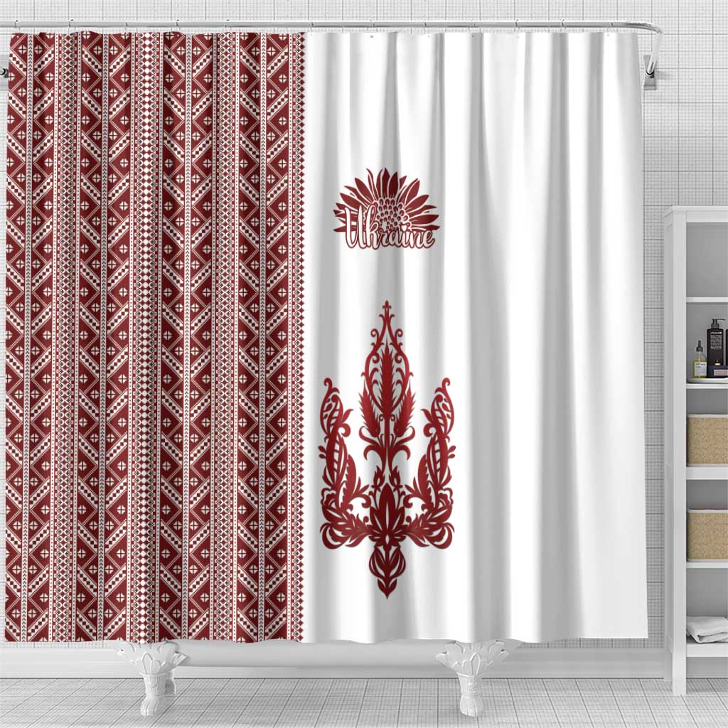 Ukraine Vyshyvanka Pattern Shower Curtain Ukrainian Trident LT18