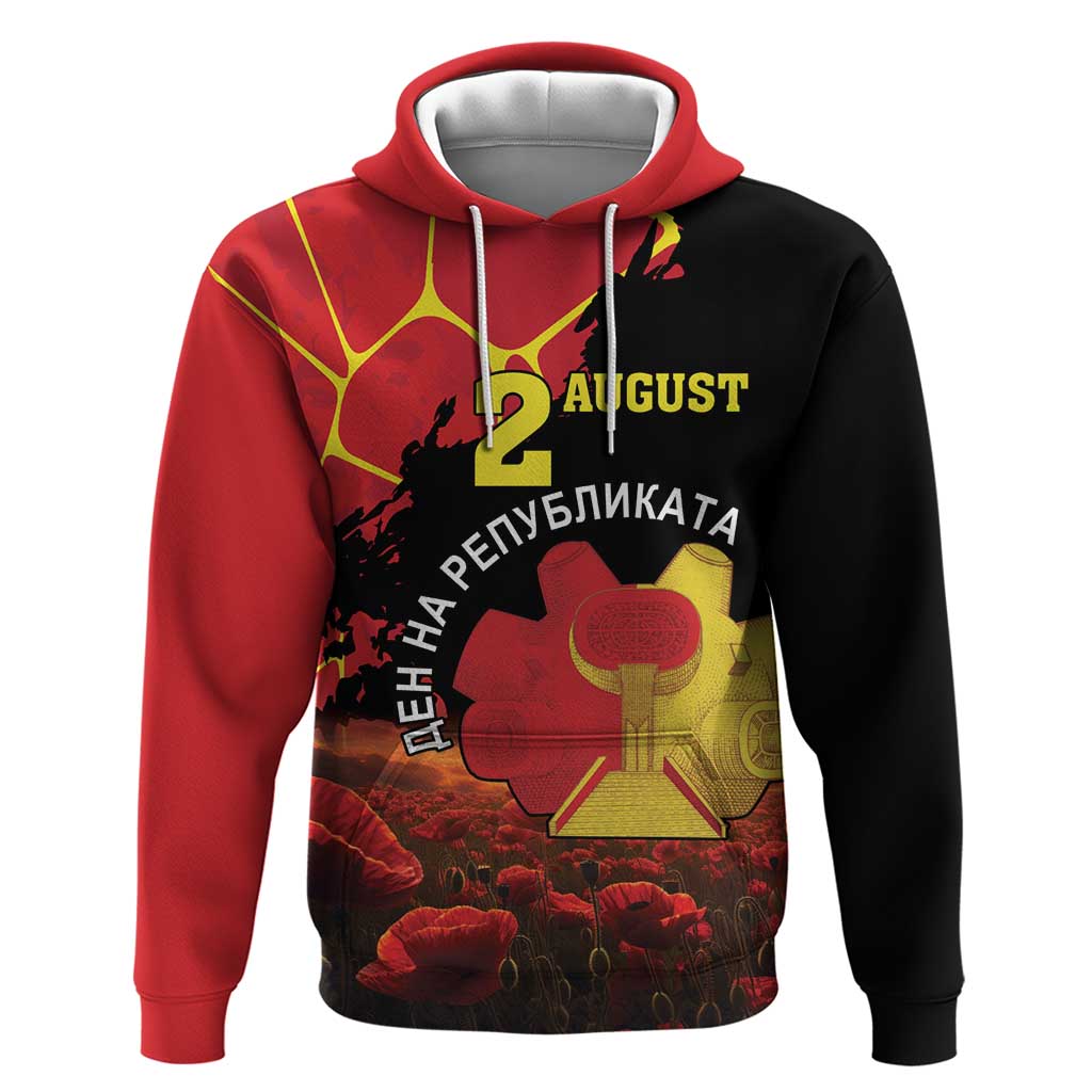 Personalized Macedonia Republic Day Hoodie Ilinden Monument Red Poppy LT18