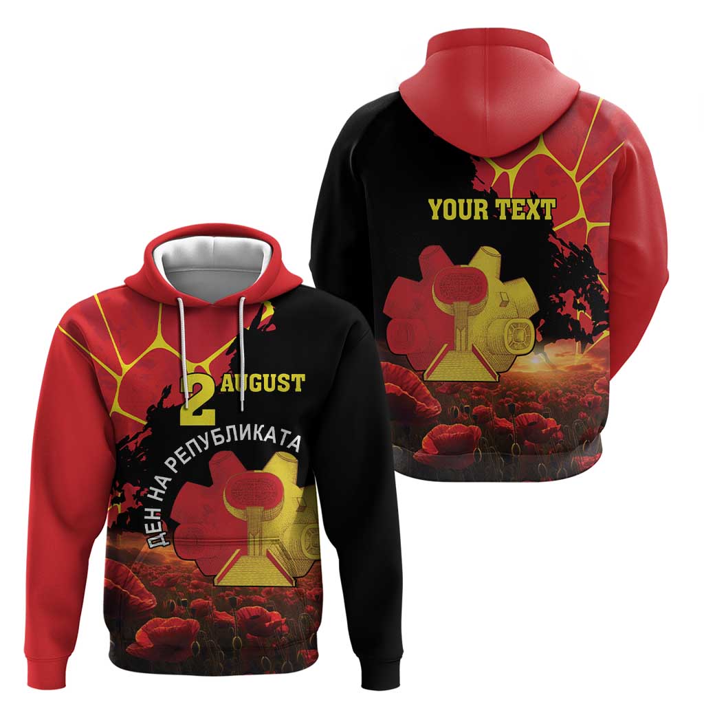 Personalized Macedonia Republic Day Hoodie Ilinden Monument Red Poppy LT18