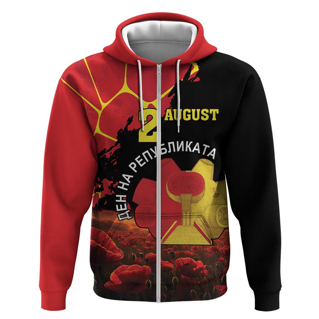 Personalized Macedonia Republic Day Hoodie Ilinden Monument Red Poppy LT18