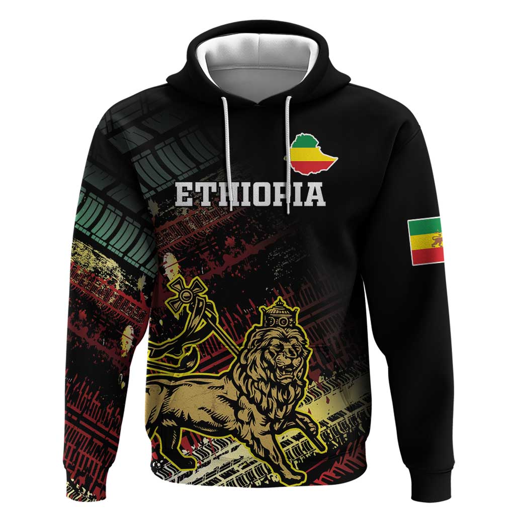Meskel Ethiopia Hoodie Lion Of Judah With Grunge Patterns LT18