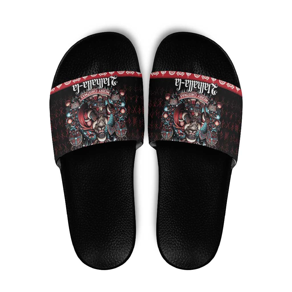 Viking Santa Christmas Slide Sandals Valhalla-la Nordic Xmas Spirit LT18