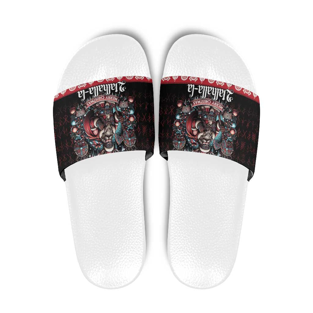 Viking Santa Christmas Slide Sandals Valhalla-la Nordic Xmas Spirit LT18