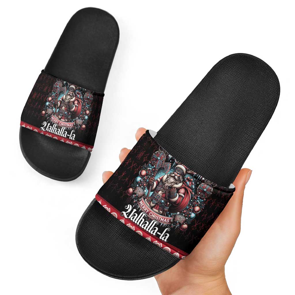 Viking Santa Christmas Slide Sandals Valhalla-la Nordic Xmas Spirit LT18